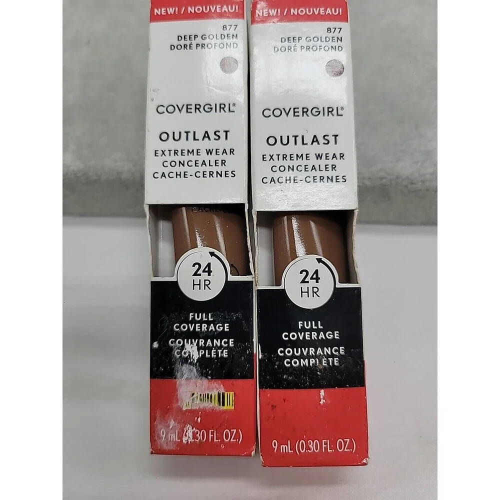 2 Covergirl Outlast Extreme Wear Concealer Deep Golden 877 Waterproof Sealed